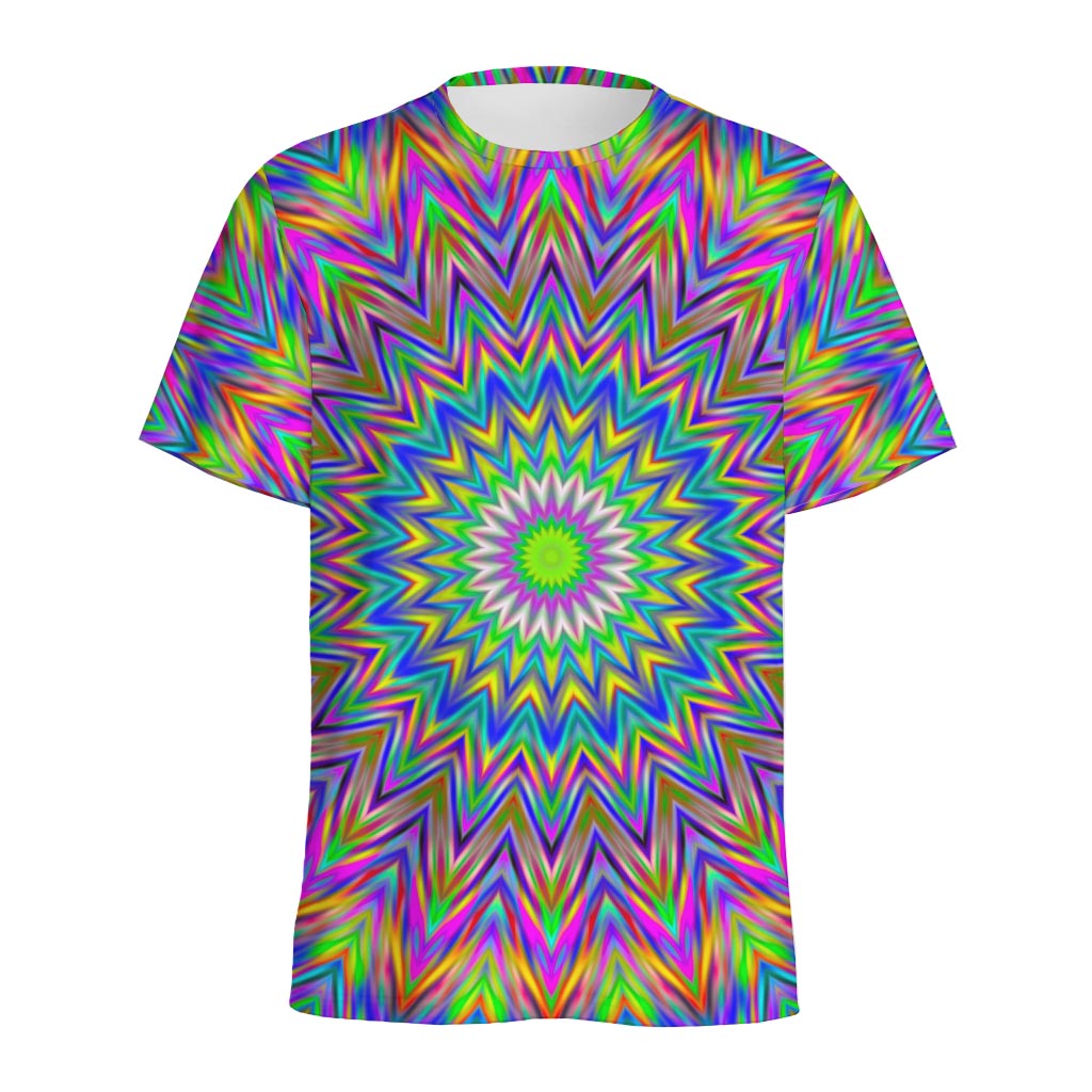 Colorful Psychedelic Optical Illusion Men's Sports T-Shirt