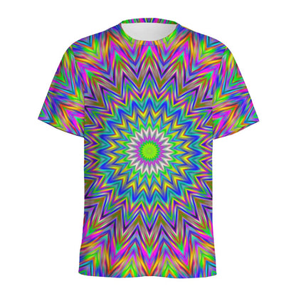 Colorful Psychedelic Optical Illusion Men's Sports T-Shirt
