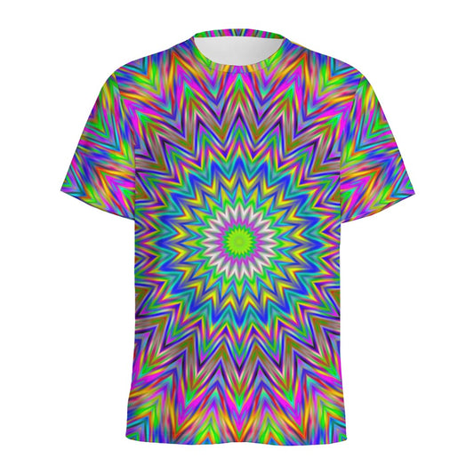 Colorful Psychedelic Optical Illusion Men's Sports T-Shirt