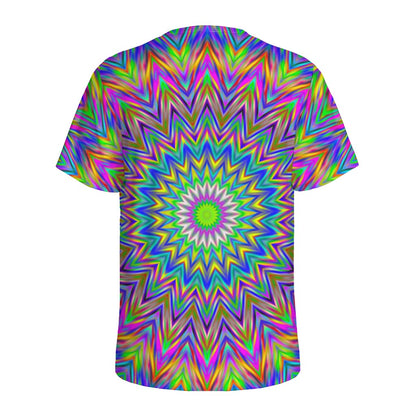 Colorful Psychedelic Optical Illusion Men's Sports T-Shirt