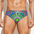Colorful Psychedelic Optical Illusion Men's Swim Briefs