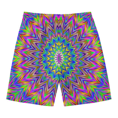 Colorful Psychedelic Optical Illusion Men's Swim Trunks