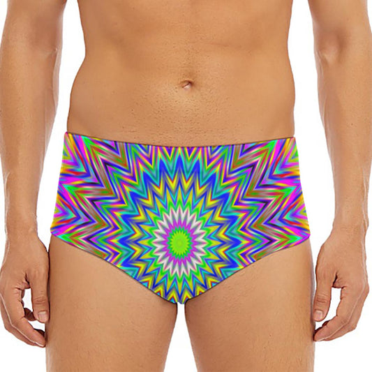 Colorful Psychedelic Optical Illusion Men's Triangle Swim Briefs