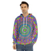 Colorful Psychedelic Optical Illusion Men's Velvet Pullover Hoodie