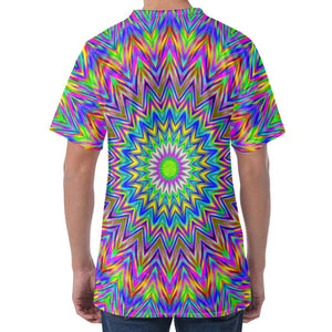 Colorful Psychedelic Optical Illusion Men's Velvet T-Shirt