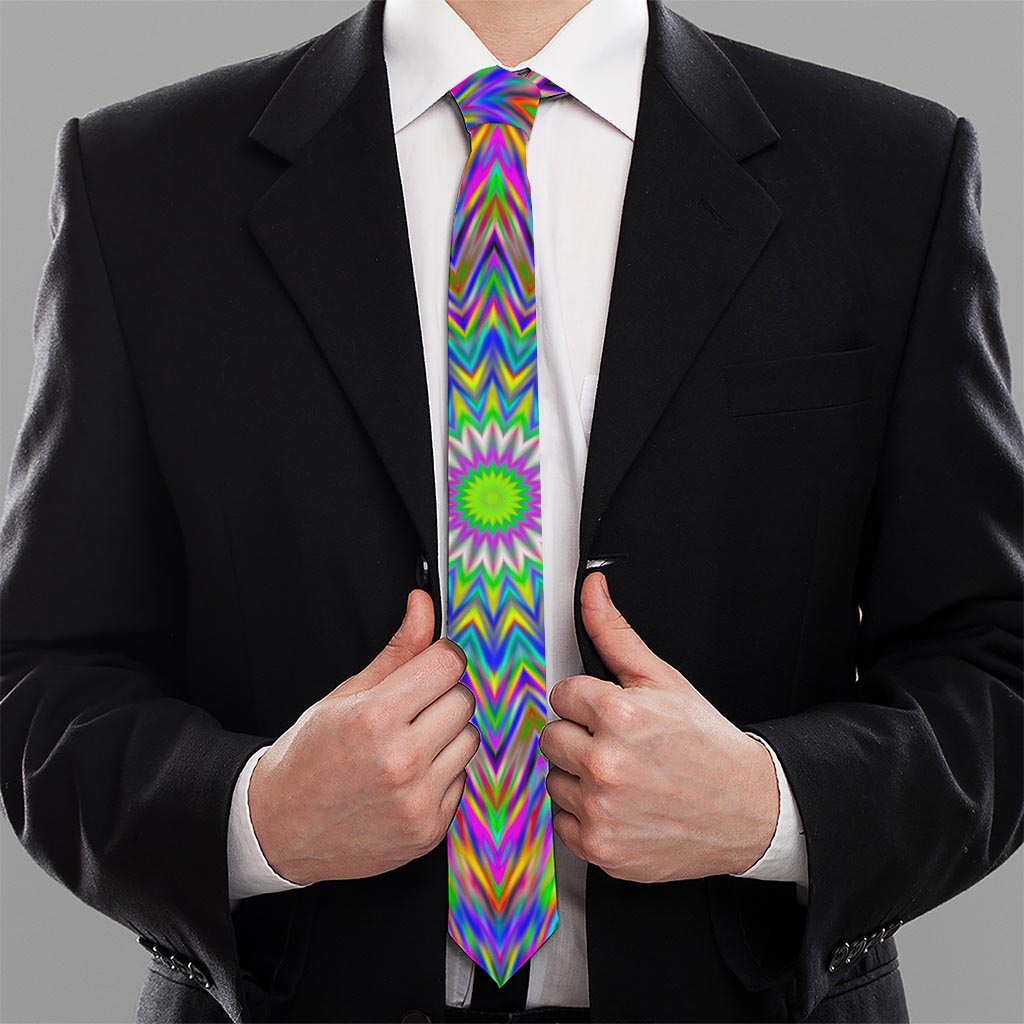 Colorful Psychedelic Optical Illusion Necktie