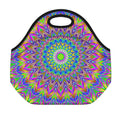 Colorful Psychedelic Optical Illusion Neoprene Lunch Bag