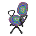 Colorful Psychedelic Optical Illusion Office Chair Cover