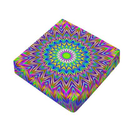 Colorful Psychedelic Optical Illusion Outdoor Seat Cushion Cover