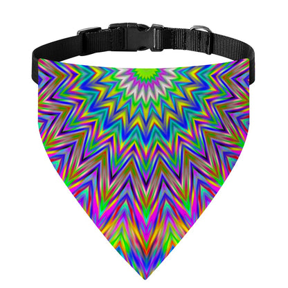 Colorful Psychedelic Optical Illusion Over The Collar Dog Bandana