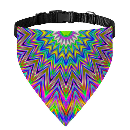Colorful Psychedelic Optical Illusion Over The Collar Dog Bandana