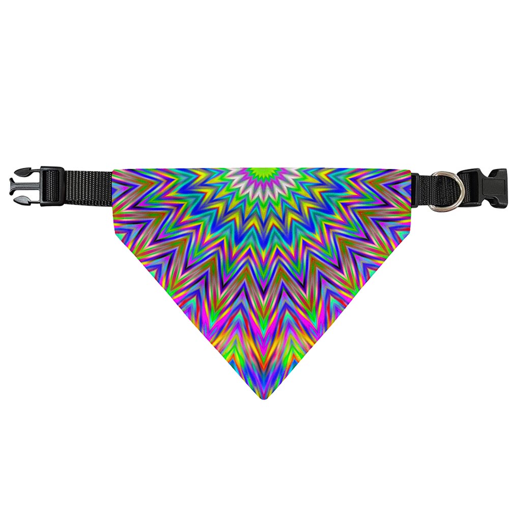 Colorful Psychedelic Optical Illusion Over The Collar Dog Bandana