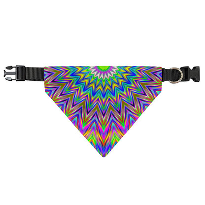 Colorful Psychedelic Optical Illusion Over The Collar Dog Bandana