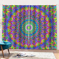 Colorful Psychedelic Optical Illusion Pencil Pleat Curtains
