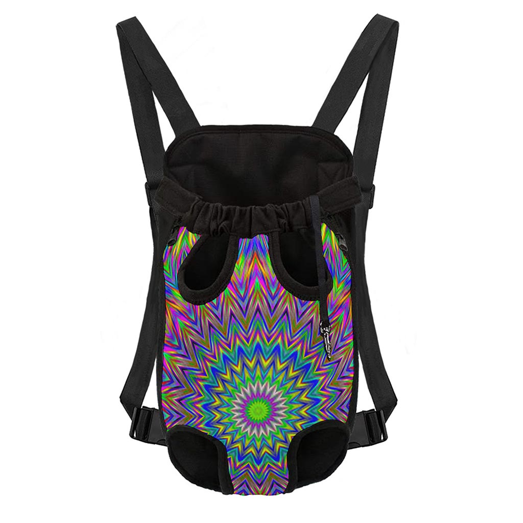 Colorful Psychedelic Optical Illusion Pet Carrier Backpack