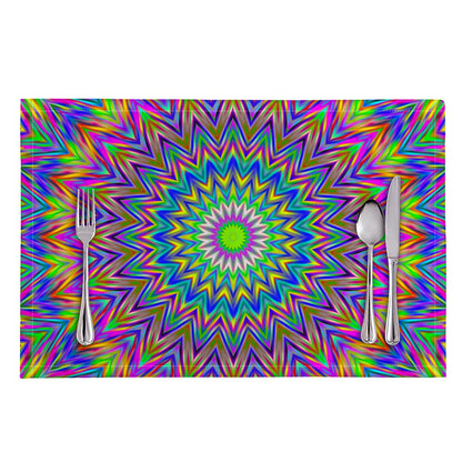 Colorful Psychedelic Optical Illusion Placemat