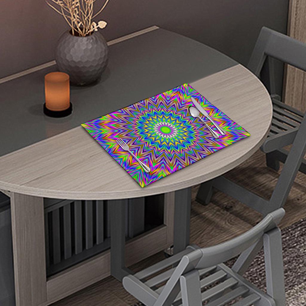 Colorful Psychedelic Optical Illusion Placemat