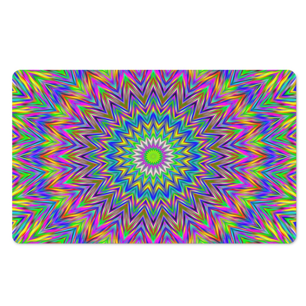 Colorful Psychedelic Optical Illusion Polyester Doormat