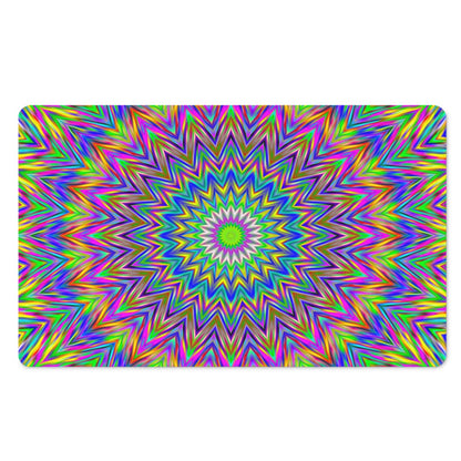 Colorful Psychedelic Optical Illusion Polyester Doormat