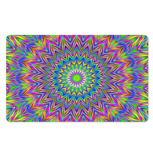 Colorful Psychedelic Optical Illusion Polyester Doormat