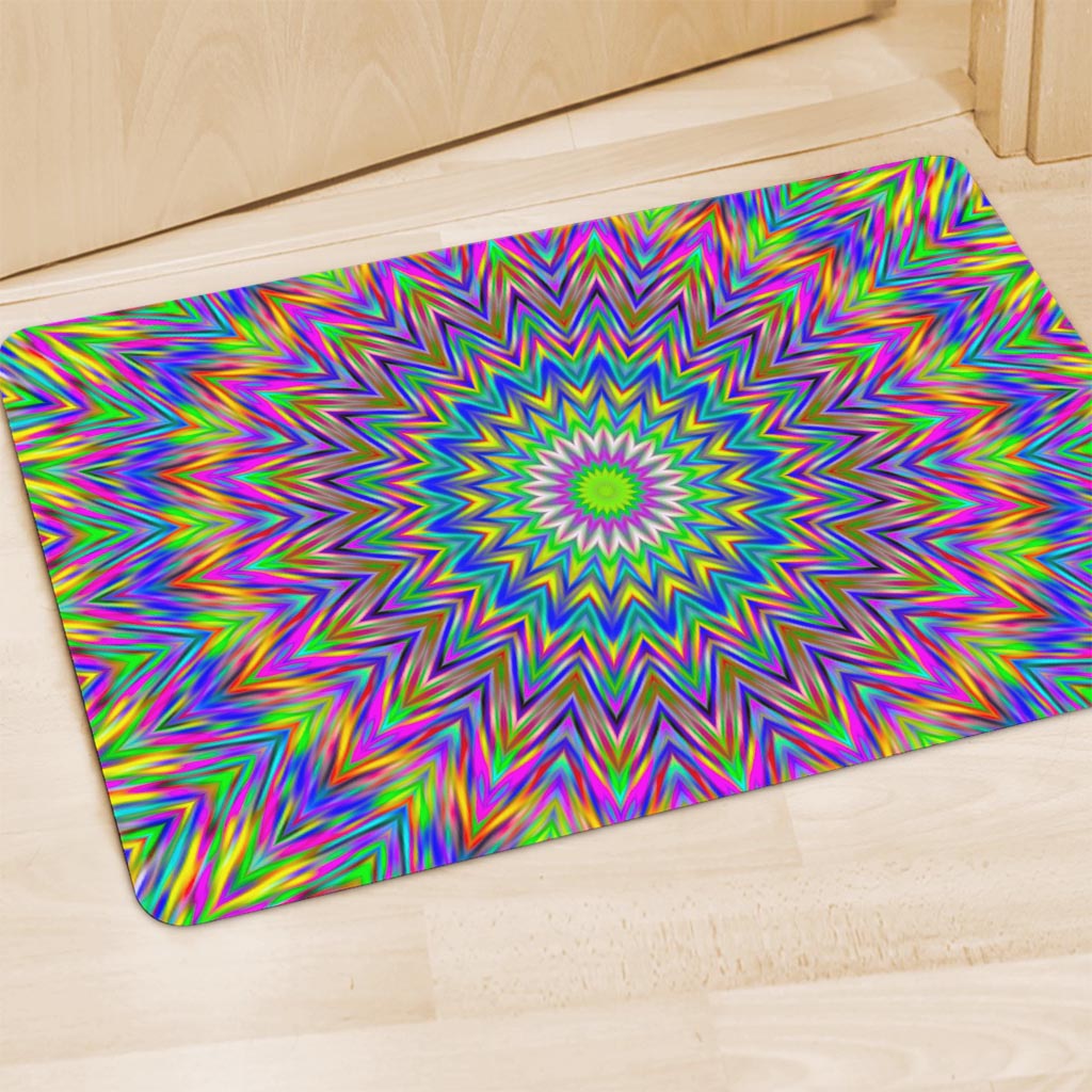Colorful Psychedelic Optical Illusion Polyester Doormat