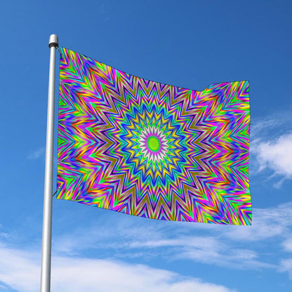 Colorful Psychedelic Optical Illusion Polyester Flag