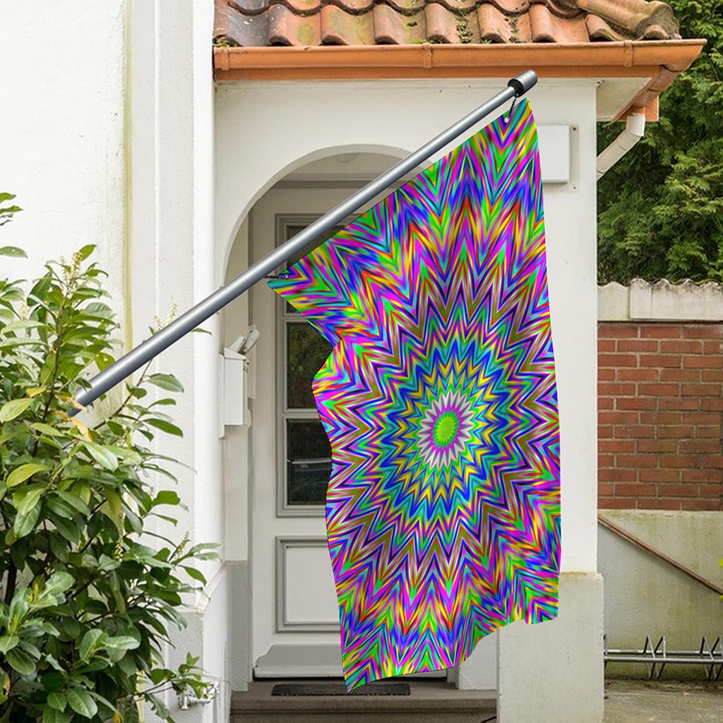Colorful Psychedelic Optical Illusion Polyester Flag
