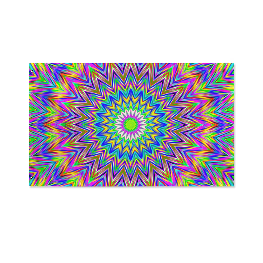 Colorful Psychedelic Optical Illusion Polyester Flag