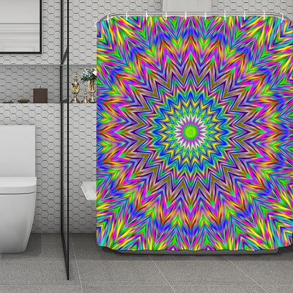 Colorful Psychedelic Optical Illusion Polyester Shower Curtain