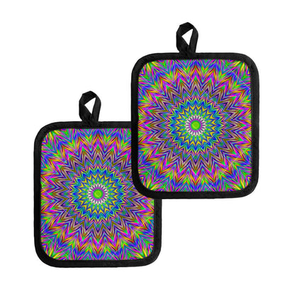Colorful Psychedelic Optical Illusion Pot Holders