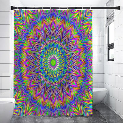 Colorful Psychedelic Optical Illusion Premium Shower Curtain
