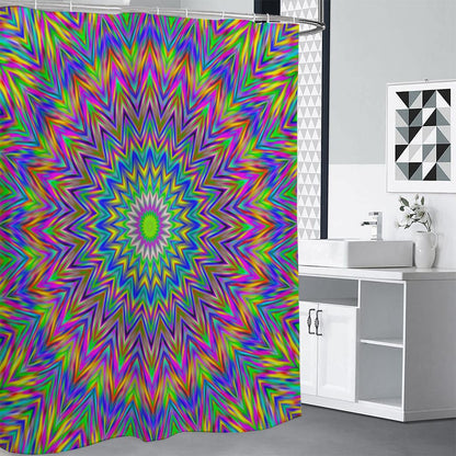 Colorful Psychedelic Optical Illusion Premium Shower Curtain
