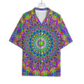 Colorful Psychedelic Optical Illusion Rayon Hawaiian Shirt