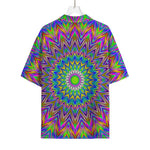 Colorful Psychedelic Optical Illusion Rayon Hawaiian Shirt