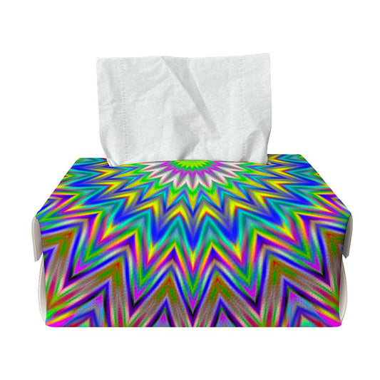 Colorful Psychedelic Optical Illusion Rectangle Tissue Box Cover
