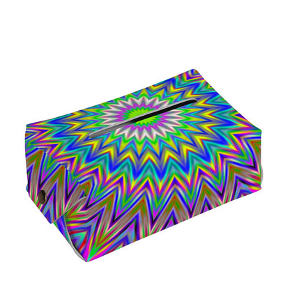 Colorful Psychedelic Optical Illusion Rectangle Tissue Box Cover