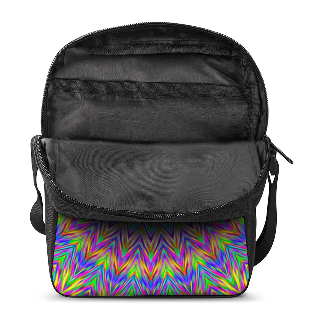 Colorful Psychedelic Optical Illusion Rectangular Crossbody Bag