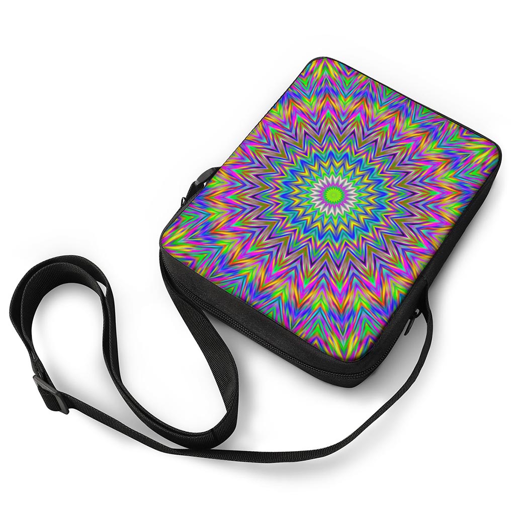 Colorful Psychedelic Optical Illusion Rectangular Crossbody Bag