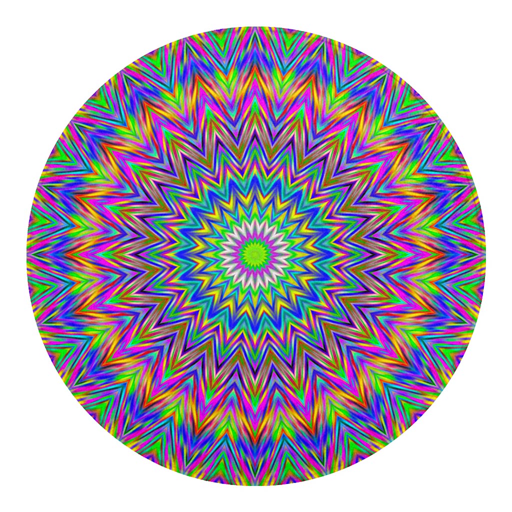 Colorful Psychedelic Optical Illusion Round Blanket
