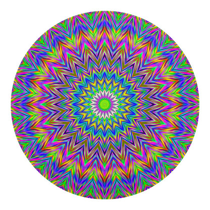 Colorful Psychedelic Optical Illusion Round Blanket