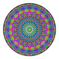 Colorful Psychedelic Optical Illusion Round Floor Mat