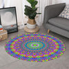 Colorful Psychedelic Optical Illusion Round Rug