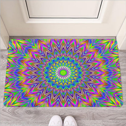 Colorful Psychedelic Optical Illusion Rubber Doormat