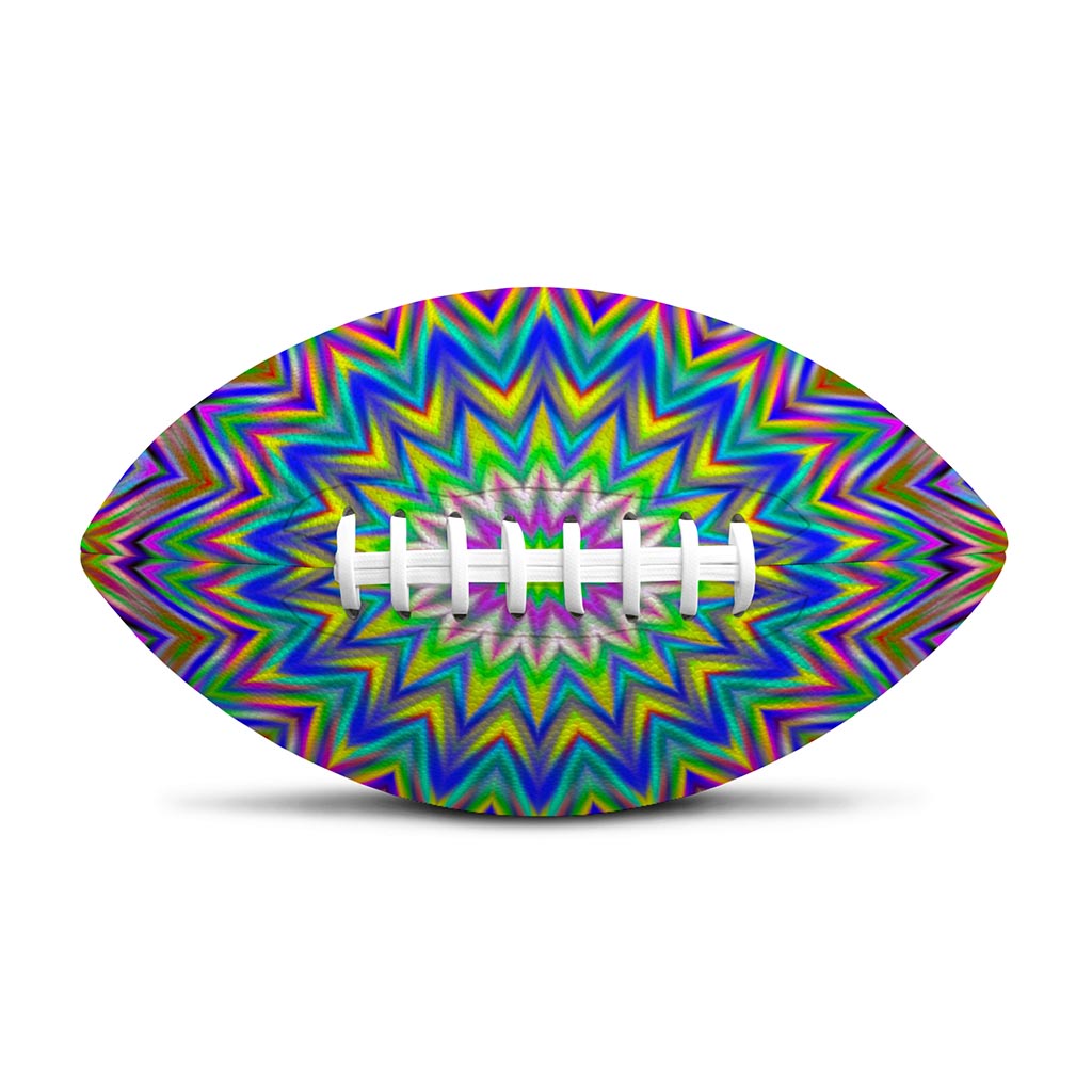 Colorful Psychedelic Optical Illusion Rugby Ball