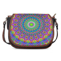 Colorful Psychedelic Optical Illusion Saddle Bag