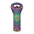 Colorful Psychedelic Optical Illusion Single Neoprene Wine Tote