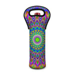Colorful Psychedelic Optical Illusion Single Neoprene Wine Tote