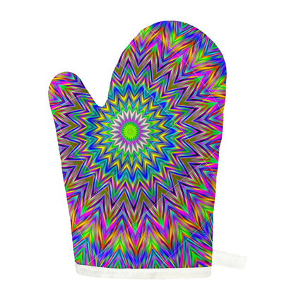 Colorful Psychedelic Optical Illusion Single Oven Mitt