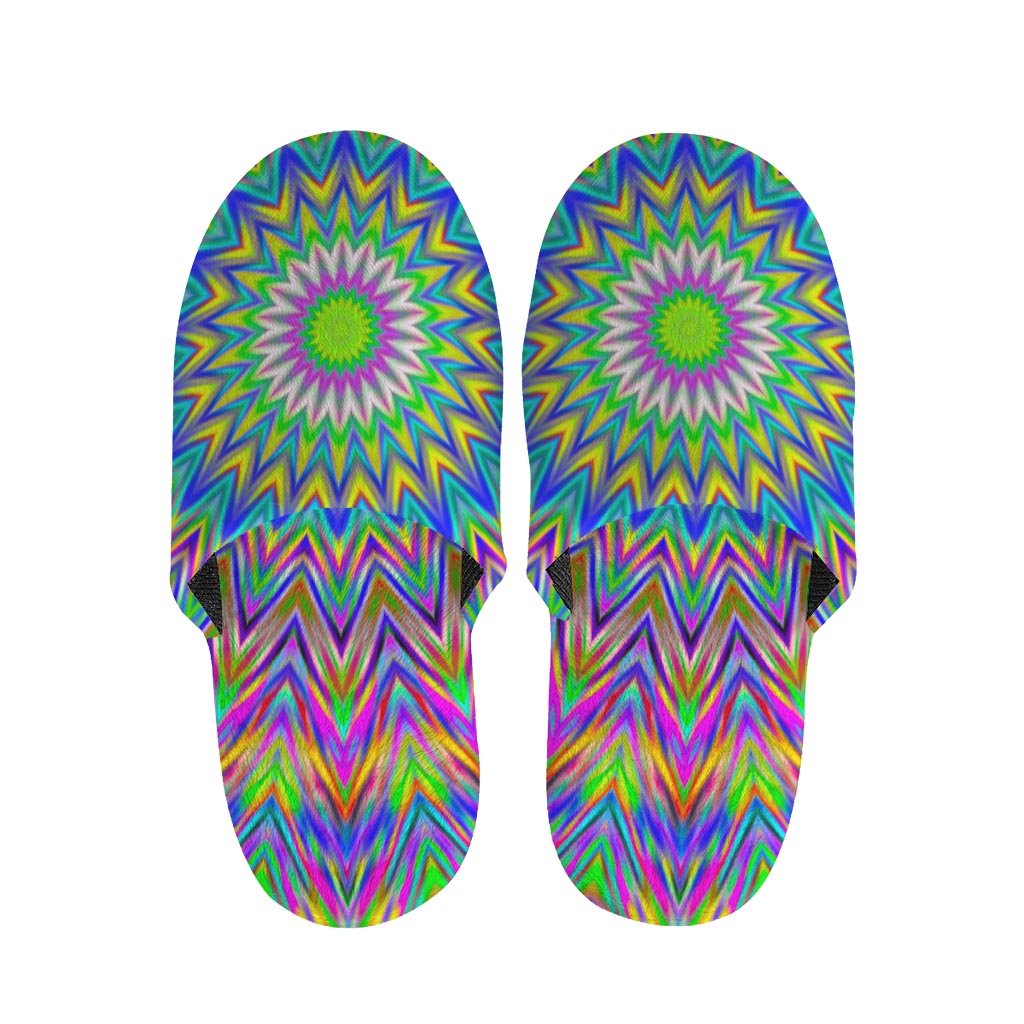 Colorful Psychedelic Optical Illusion Slippers