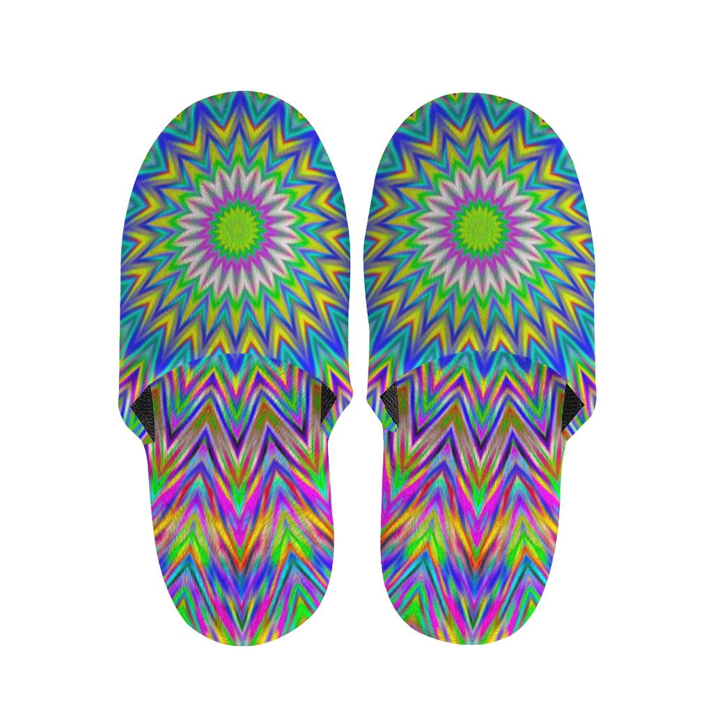 Colorful Psychedelic Optical Illusion Slippers